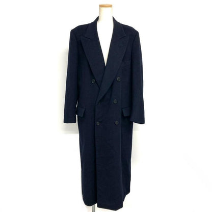 Hermes Double Long Coat 54 Cashmere Navy Men's