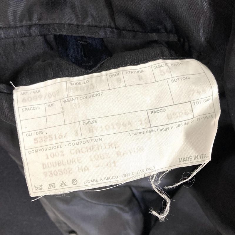 Hermes Double Long Coat 54 Cashmere Navy Men's