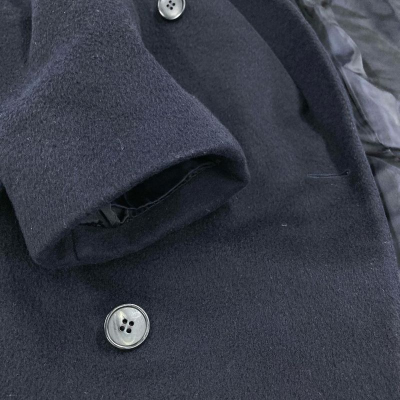 Hermes Double Long Coat 54 Cashmere Navy Men's