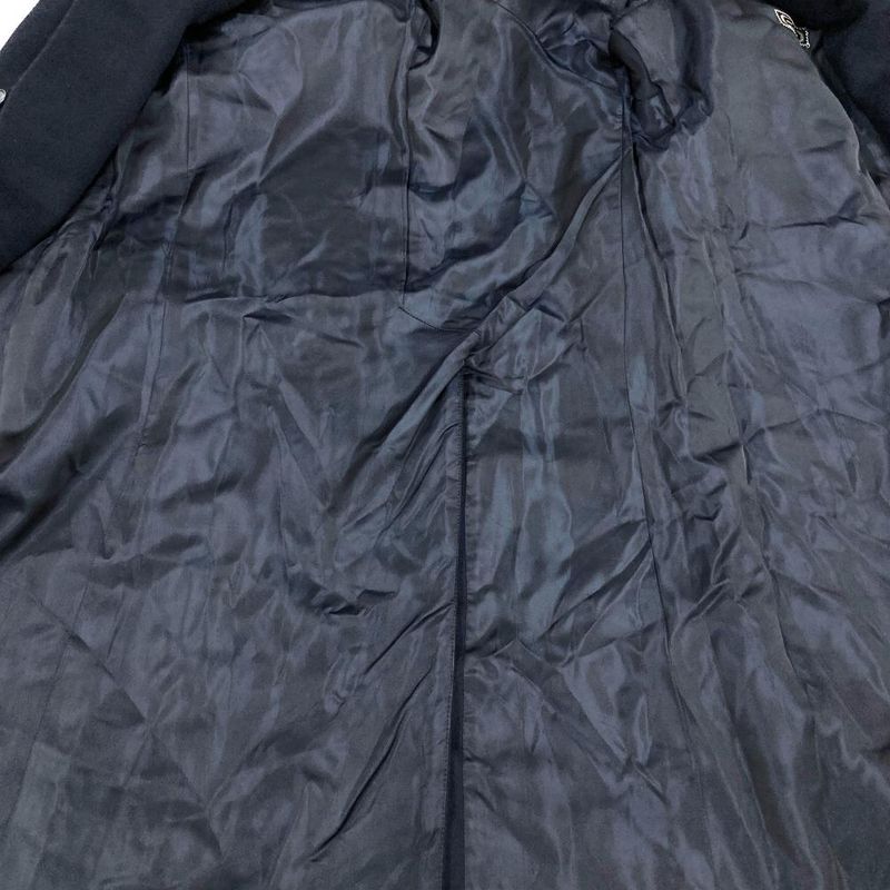 Hermes Double Long Coat 54 Cashmere Navy Men's