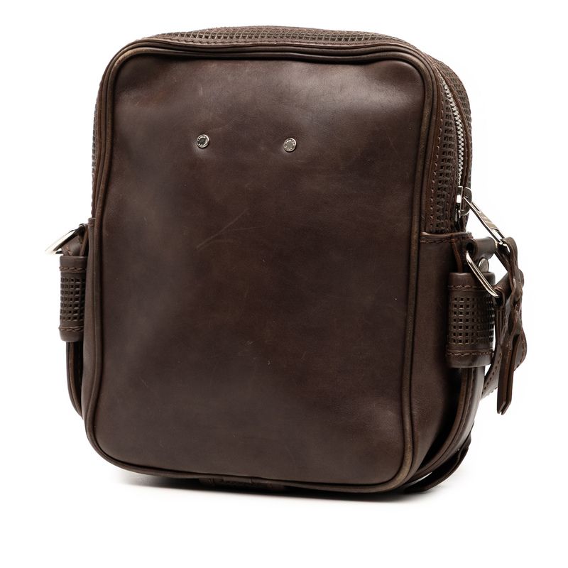 Louis Vuitton Cuir Bequia Trotter MM Crossbody Shoulder Bag M95320 Brown