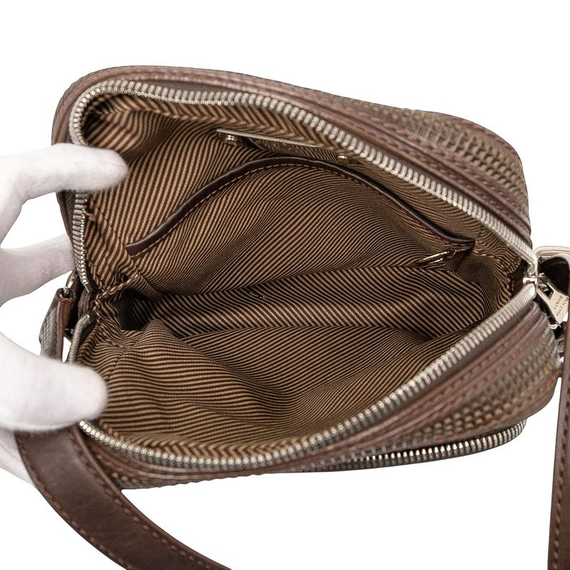 Louis Vuitton Cuir Bequia Trotter MM Crossbody Shoulder Bag M95320 Brown