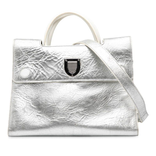 Diorever Dior Ever Tote Bag Shoulder Bag 2WAY Silver Leather Women's Dior