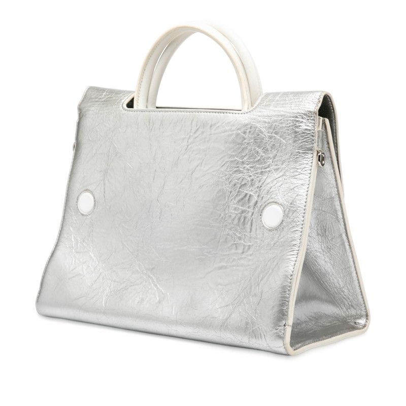 Diorever Dior Ever Tote Bag Shoulder Bag 2WAY Silver Leather Women's Dior