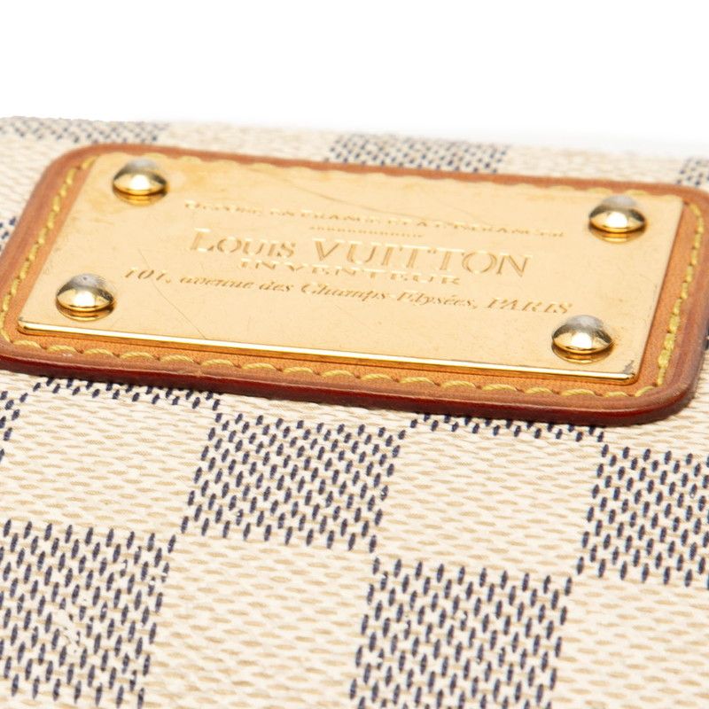 Louis Vuitton Damier Azure Eva Chain Shoulder Bag N55214 White PVC Leather