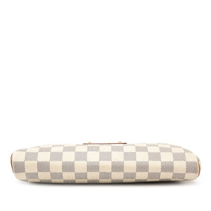 Louis Vuitton Damier Azure Eva Chain Shoulder Bag N55214 White PVC Leather