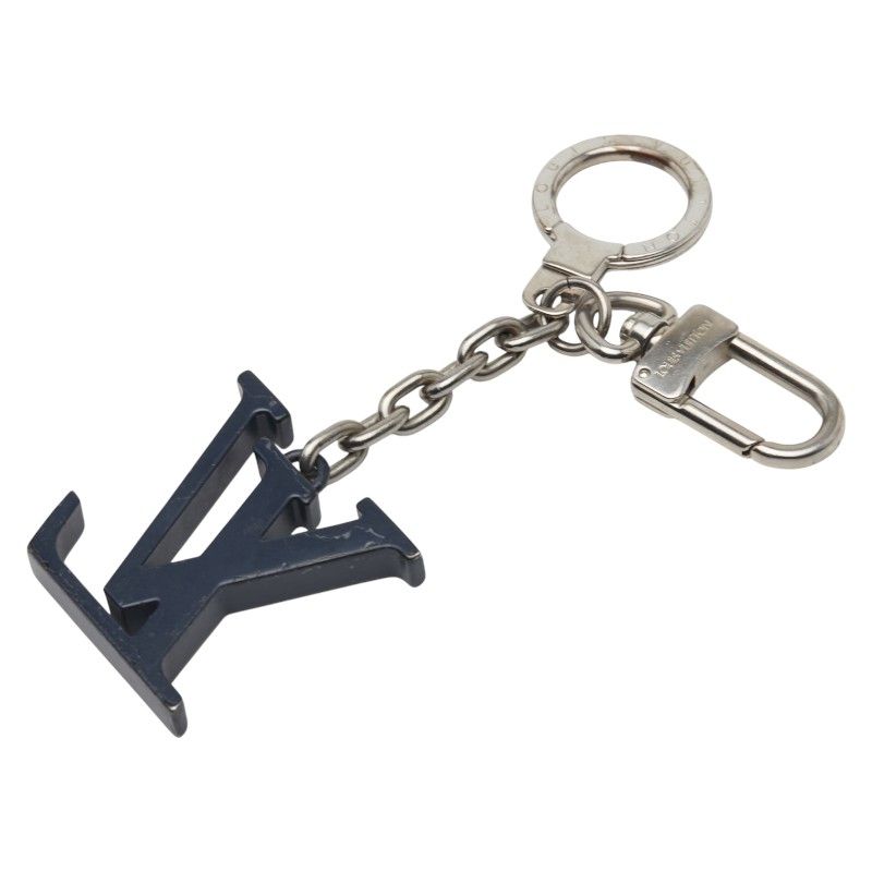 Louis Vuitton Porte Cles Initial Key Holder Charm Bag Charm M66839 Silver Navy