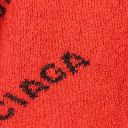 Balenciaga Logo Knit Sweater L Red AA