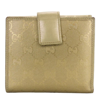 Gucci Bifold Wallet 212105 GG Imprime PVC Gold W Hook Small Ladies Women Gucci