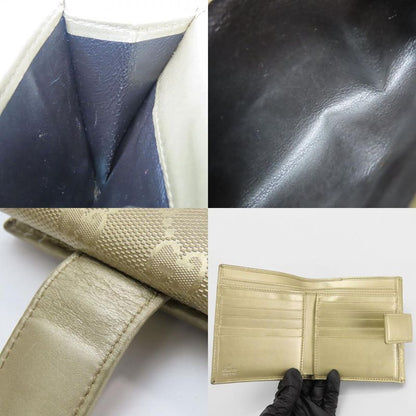 Gucci Bifold Wallet 212105 GG Imprime PVC Gold W Hook Small Ladies Women Gucci