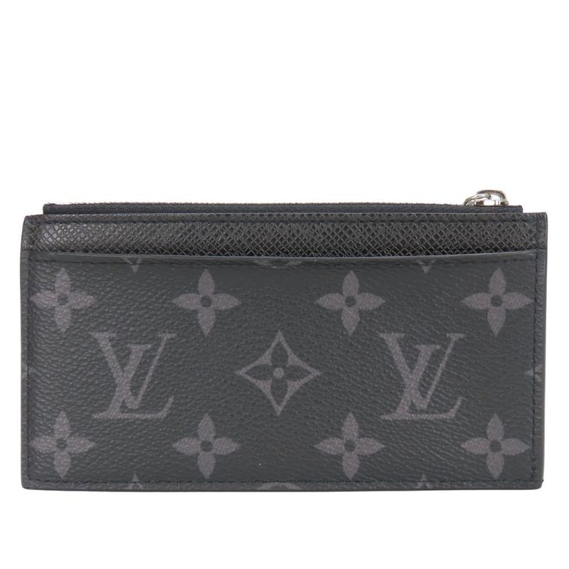Louis Vuitton Coin Case Coin Card Holder M30271 Monogram Eclipse Taiga Noir