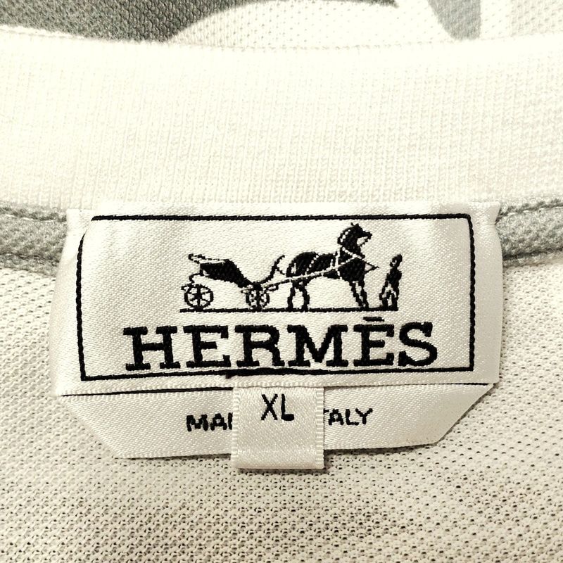Hermes Short Sleeve Cut And Sewn Size XL Men's - White X Gray X Multi Crew Neck