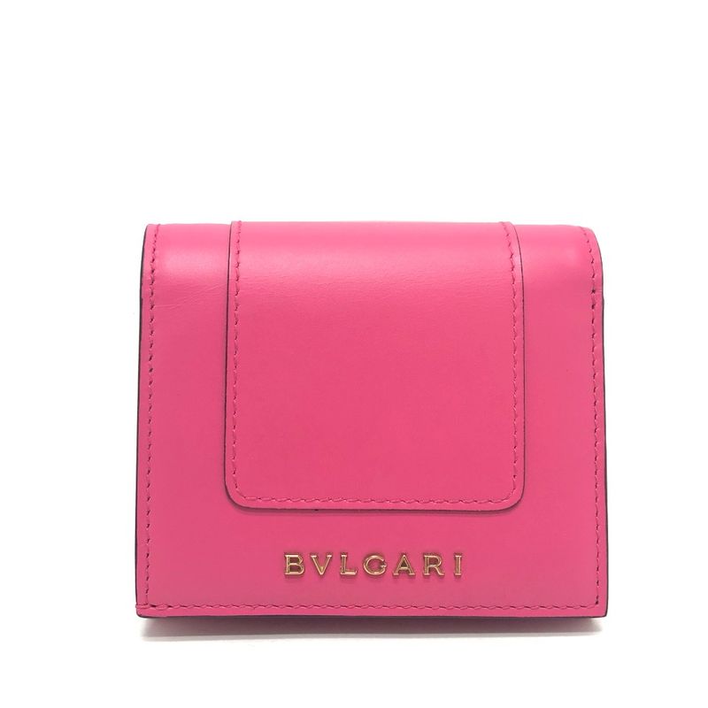 Bvlgari Bulgari Trifold Wallet Serpenti 288858 Leather Pink