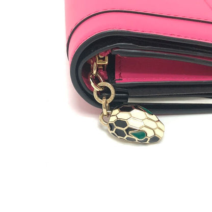 Bvlgari Bulgari Trifold Wallet Serpenti 288858 Leather Pink
