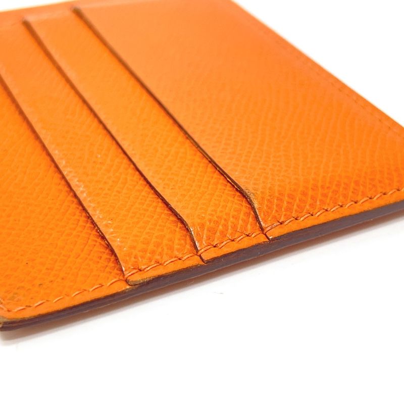 Hermes Card Case Flat Vaux Epson Orange
