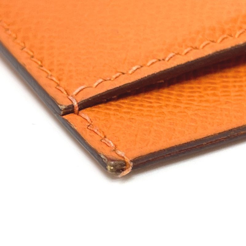 Hermes Card Case Flat Vaux Epson Orange