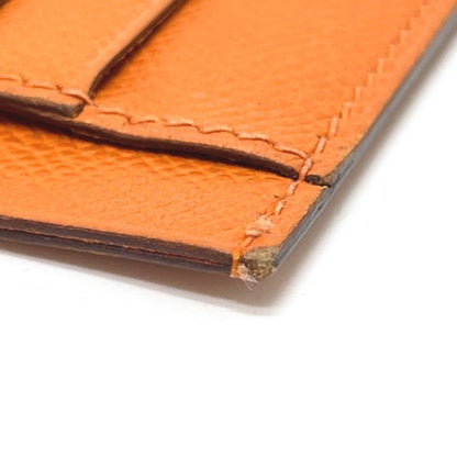 Hermes Card Case Flat Vaux Epson Orange
