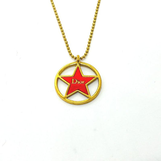 Christian DIOR Necklace Circle Star Gold