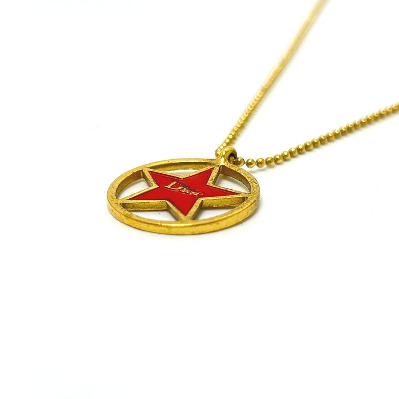 Christian DIOR Necklace Circle Star Gold
