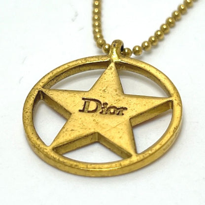 Christian DIOR Necklace Circle Star Gold