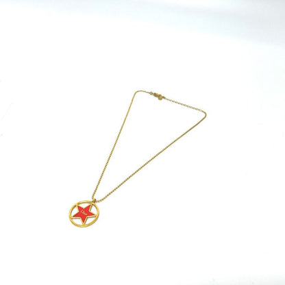 Christian DIOR Necklace Circle Star Gold