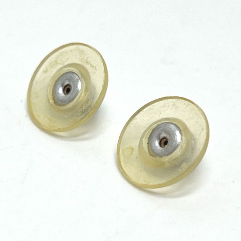 Chanel Earrings Coco Mark Metal White