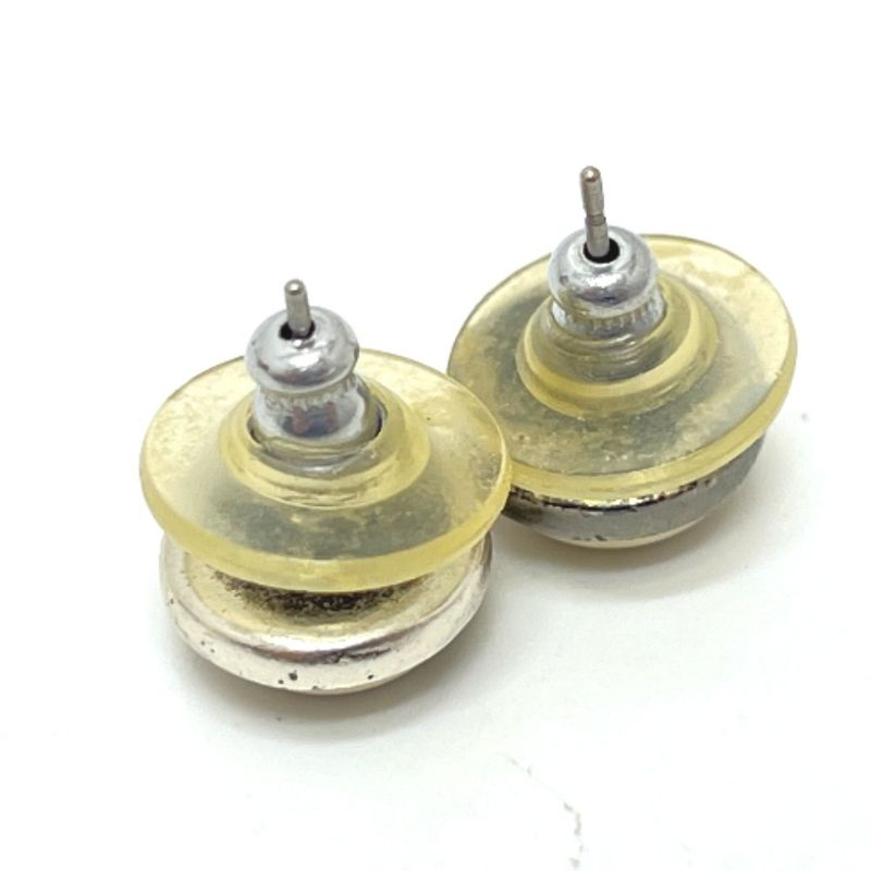 Chanel Earrings Coco Mark Metal White