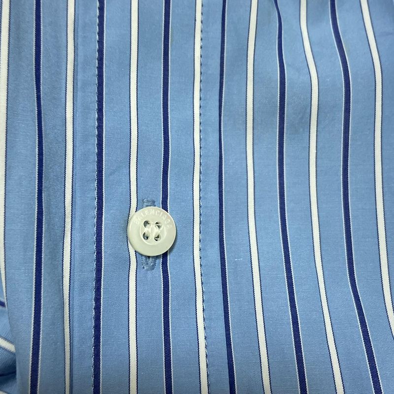 Balenciaga Long Sleeve Shirt Size 34 S Men's - 642300 Tim01 Blue Dark Navy And