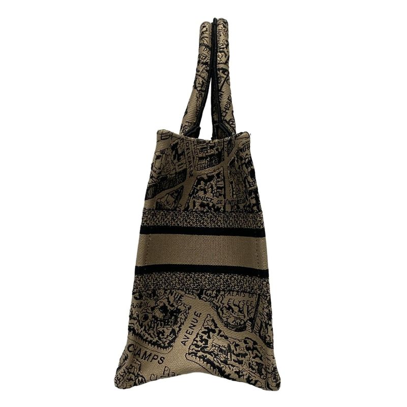 Dior/christian Dior Tote Bag Book Tote Small Bag Gray Beige And Black