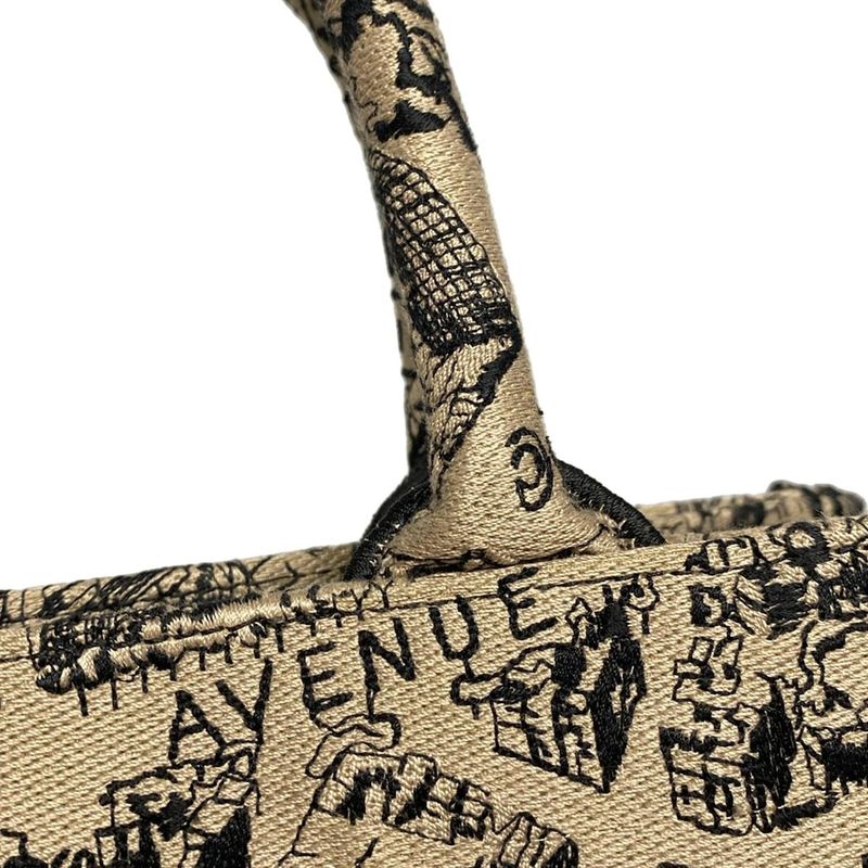 Dior/christian Dior Tote Bag Book Tote Small Bag Gray Beige And Black