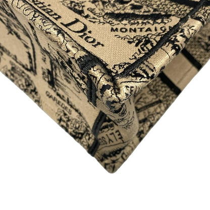 Dior/christian Dior Tote Bag Book Tote Small Bag Gray Beige And Black