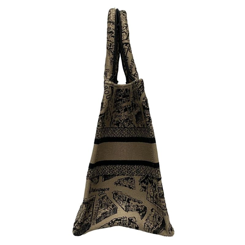 Dior/christian Dior Tote Bag Book Tote Small Bag Gray Beige And Black