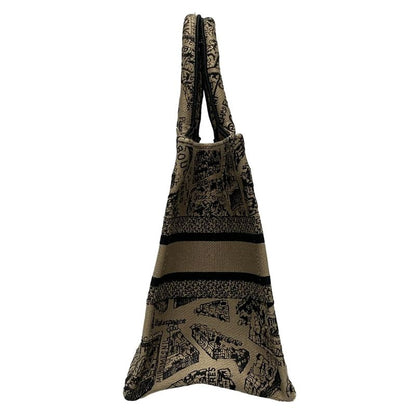 Dior/christian Dior Tote Bag Book Tote Small Bag Gray Beige And Black