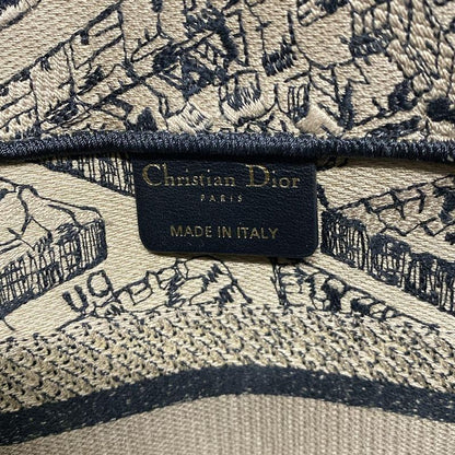 Dior/christian Dior Tote Bag Book Tote Small Bag Gray Beige And Black