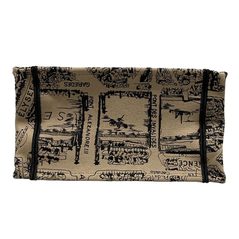 Dior/christian Dior Tote Bag Book Tote Small Bag Gray Beige And Black