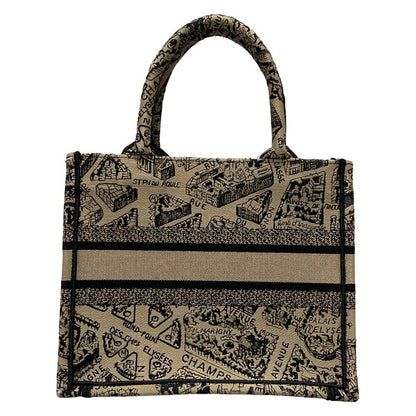 Dior/christian Dior Tote Bag Book Tote Small Bag Gray Beige And Black