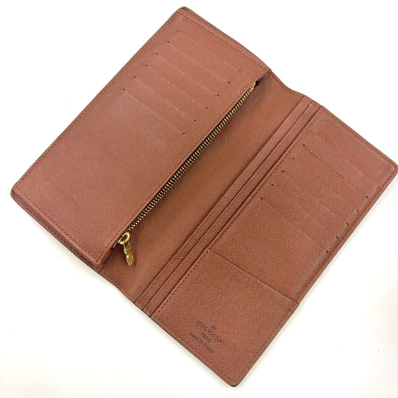 Louis Vuitton Portefeuille Blazer Monogram PVC Brown Bifold Long Wallet Gold