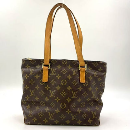 Louis Vuitton Cabas Piano Monogram Leather X PVC Brown Tote Bag Gold M51148