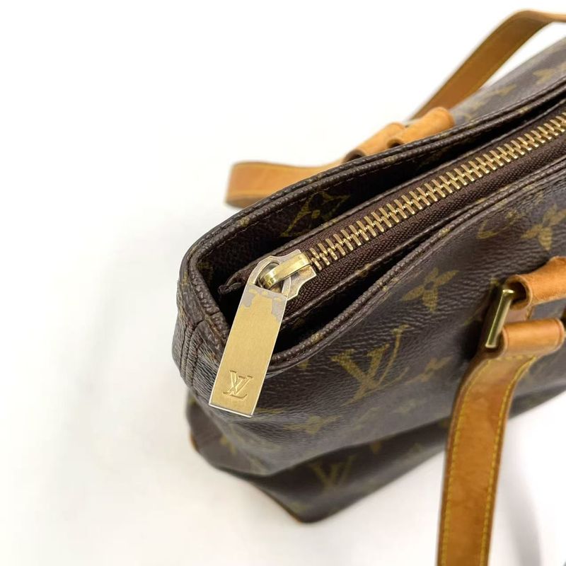 Louis Vuitton Cabas Piano Monogram Leather X PVC Brown Tote Bag Gold M51148