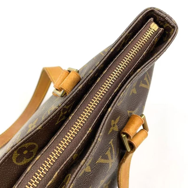 Louis Vuitton Cabas Piano Monogram Leather X PVC Brown Tote Bag Gold M51148