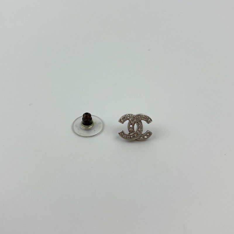 Chanel Coco Mark Accessories Earrings Silver F22V Vintage Ladies