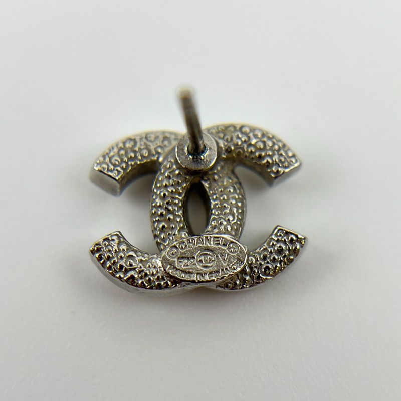 Chanel Coco Mark Accessories Earrings Silver F22V Vintage Ladies