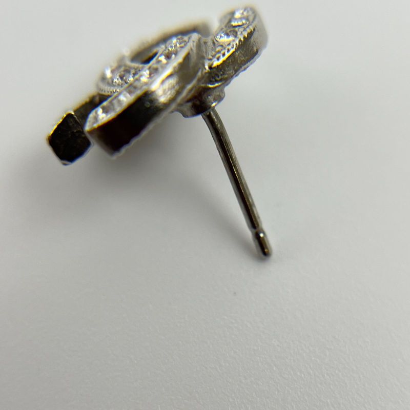 Chanel Coco Mark Accessories Earrings Silver F22V Vintage Ladies