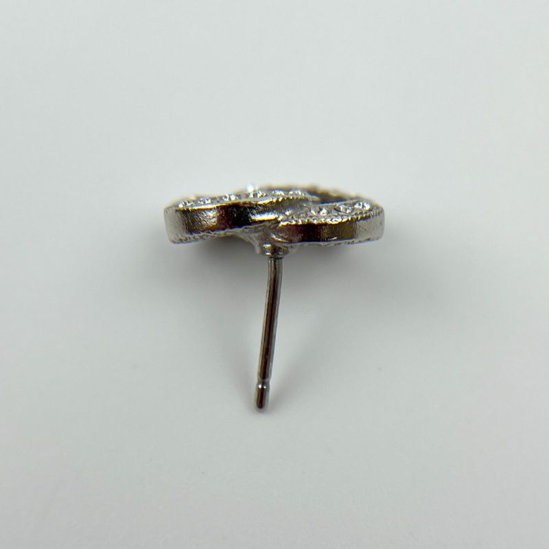 Chanel Coco Mark Accessories Earrings Silver F22V Vintage Ladies