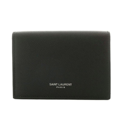 Saint Laurent Paris Card Case Business Card Holder Logo Leather Black AN3 AA