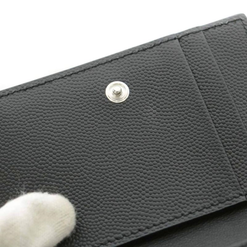 Saint Laurent Paris Card Case Business Card Holder Logo Leather Black AN3 AA