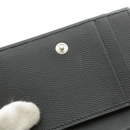 Saint Laurent Paris Card Case Business Card Holder Logo Leather Black AN3 AA