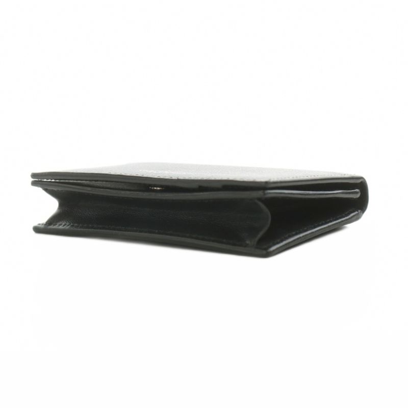 Saint Laurent Paris Card Case Business Card Holder Logo Leather Black AN3 AA