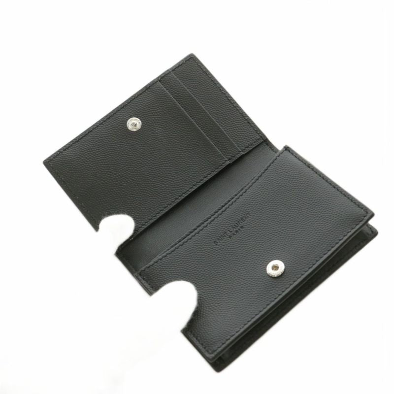 Saint Laurent Paris Card Case Business Card Holder Logo Leather Black AN3 AA