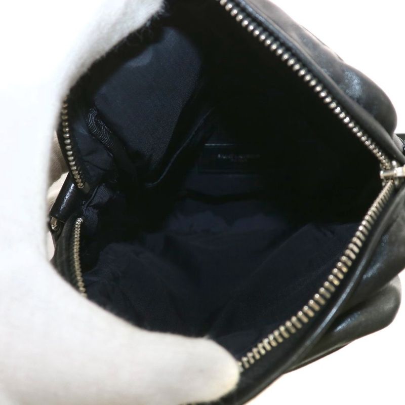 Saint Laurent Paris Shoulder Bag Logo Leather Black AN6 AA